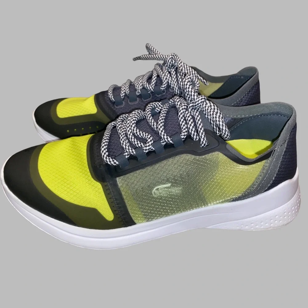 Lacoste sport Mens sneakers lt fit 220, yellow & dark gray, lightweight size 7.5